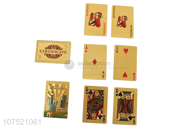 Hot products 24k gold foil plastic playing cards