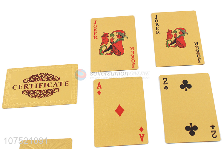 China factory durable waterproof gold foil poker cards