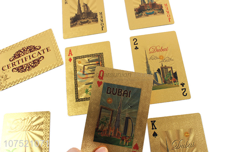 Latest arrival gold foil playing cards gold games