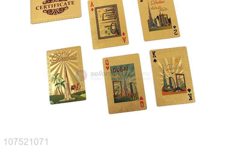 Latest arrival gold foil playing cards gold games