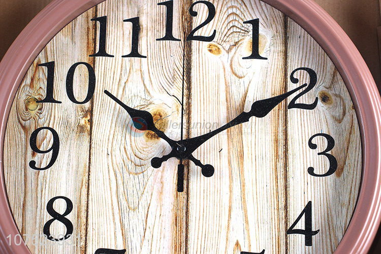 Popular products decorative bedroom wall clock living room wood grain wall clock