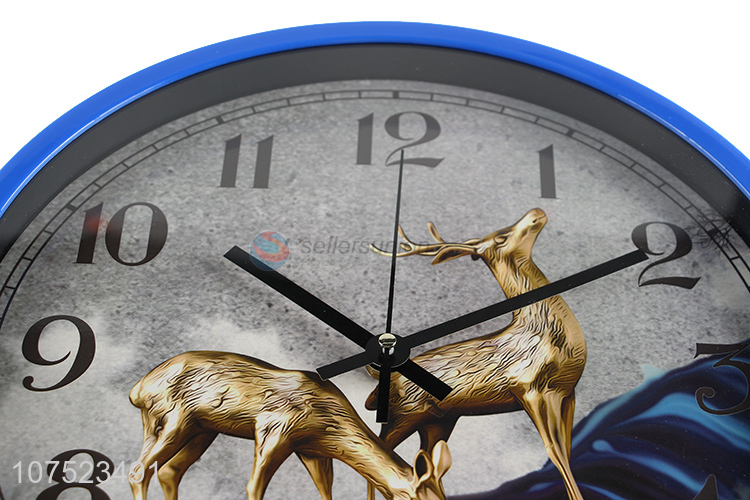 New products personalized elk pattern wall clock living room bedroom creative silent clock