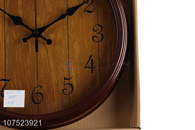 Factory price modern creative wood grain wall clock living room wall clock