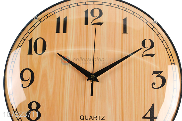 New arrival home decoration wood grain wall clock simple silence clock quartz clock