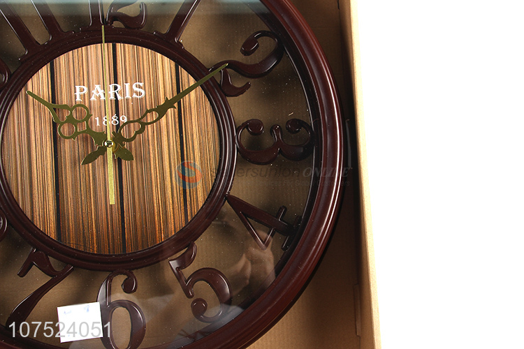 Hot products creative hollowed-out living room wall clock bedroom round quartz wall clock
