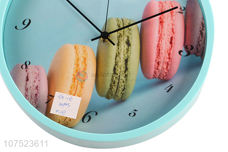 Good sale creative macarons pattern living room bedroom hanging quartz wall clock