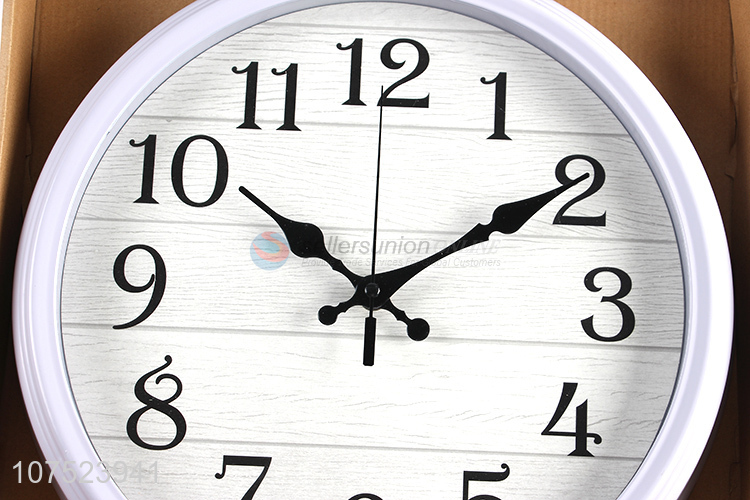 Custom logo personalized wood grain wall clock living room silent clock for decoration