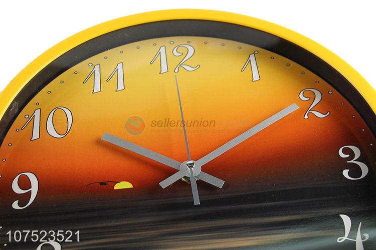 China manufacturer creative sunset pattern wall clock living room quartz clock fashion clocks