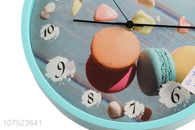Most popular Nordic trendy wall clock personality macarons pattern silent hanging clocks