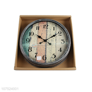 High quality Nordic trendy <em>wall</em> clock wood grain silent hanging <em>clocks</em>
