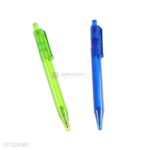 High Quality Plastic Colorful Transparent Ballpoint Pen