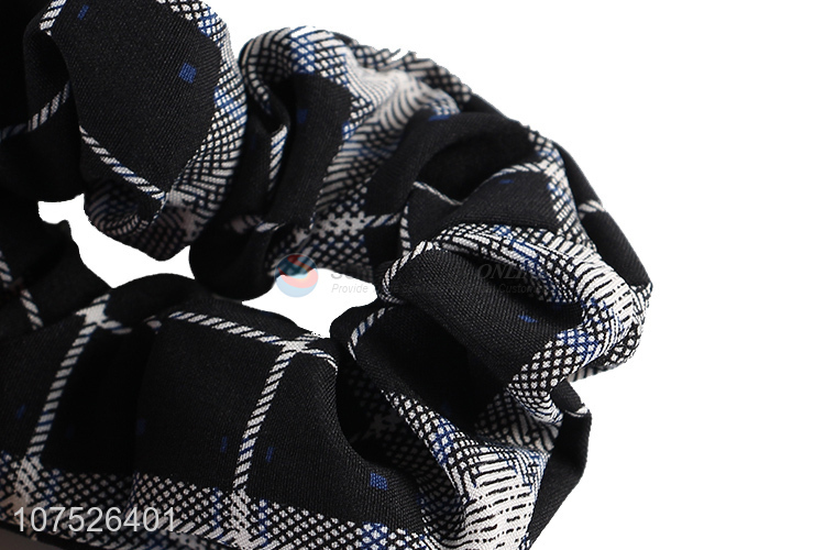 Best selling plaid elastic hair scrunchies ponytail holder for women