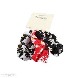 Hot sale flower printed hair rings hair scrunchies for girls & women