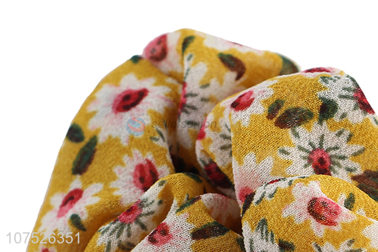 Factory price popular flower printed hair scrunchies accessories
