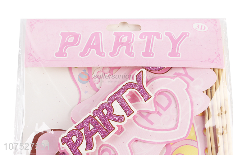 Lovely Design Colorful Paper Party Photo Props With Bamboo Sticks