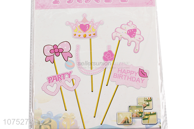Lovely Design Colorful Paper Party Photo Props With Bamboo Sticks