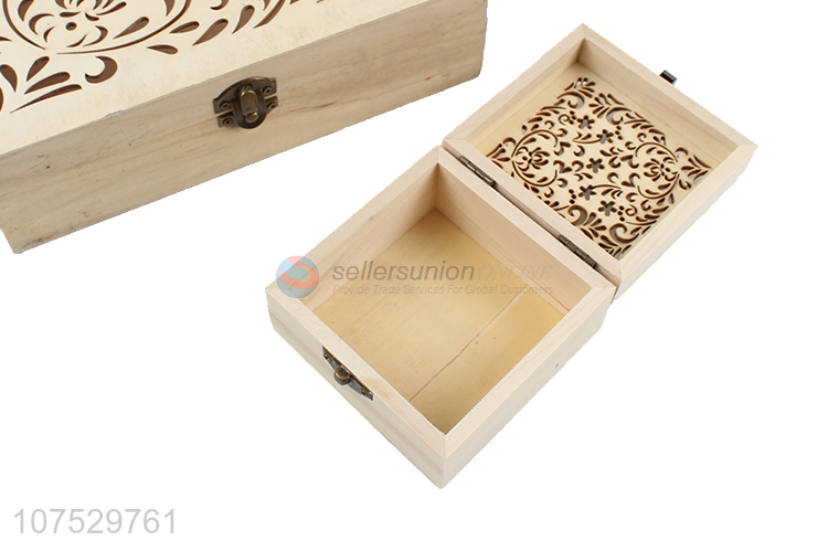 Good sale wooden carving craft box gift box with locking clasp