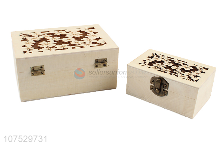 China factory natural unfinished wooden carving craft box jewelry box