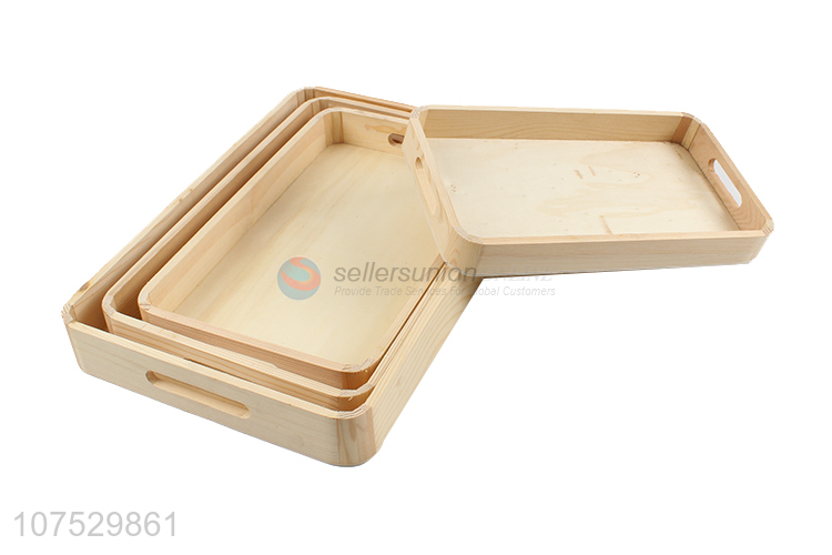 Good quality rectangular wooden serving tray for restaurant & hotel