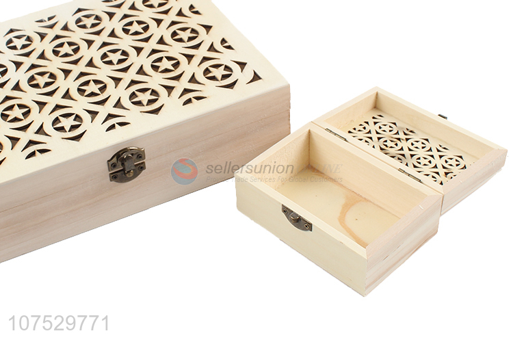 Latest design wooden carving jewelry box wooden gift packaging box