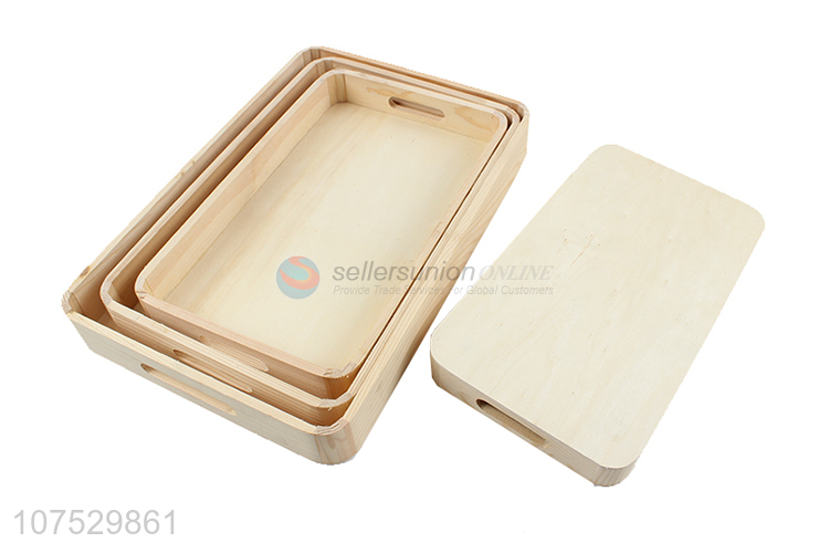 Good quality rectangular wooden serving tray for restaurant & hotel