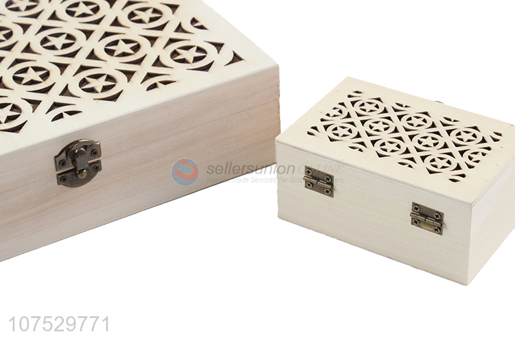 Latest design wooden carving jewelry box wooden gift packaging box