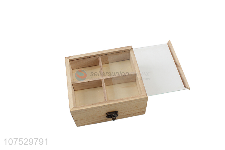 Bottom price 2 tier wooden jewelry packing box with glass window lid