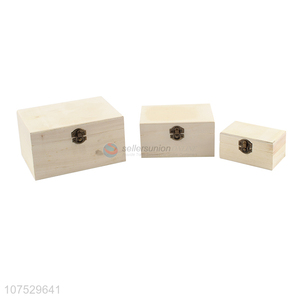 New products natural unfinished wooden craft box jewelry box