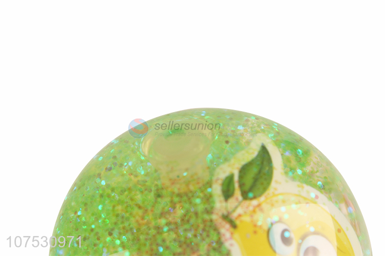 Promotional light up glitter bouncy water ball with lemon card