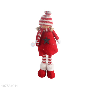 Competitive price Christmas toy fuzzy standing fabric doll for decoration