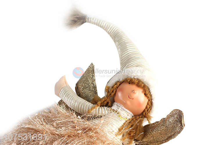 Good sale Christmas desk decoration lovely fabric Chrsitmas doll