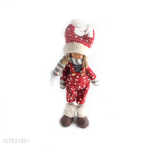 Factory price festival ornaments standing fabric doll Christmas accessories
