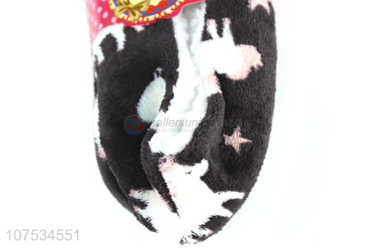 Best selling ladies winter plush floor shoes indoor slippers