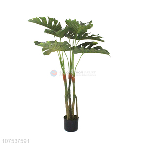 Custom Artificial Monstera Variegata Decorative Bonsai Plants