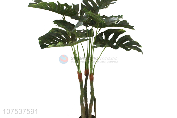 Custom Artificial Monstera Variegata Decorative Bonsai Plants