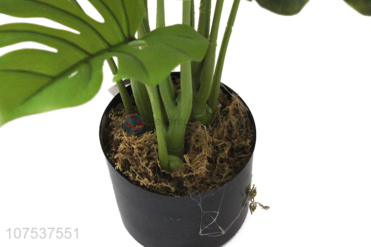 Best Sale Artificial Monstera Variegata Simulation Bonsai Plants