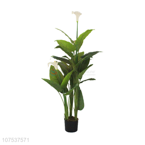 High Quality Artificial Common Callalily Bonsai Plant With 3 Flowers