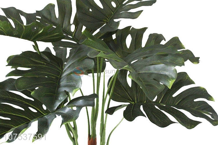 Custom Artificial Monstera Variegata Decorative Bonsai Plants