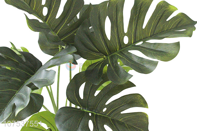 Best Sale Artificial Monstera Variegata Simulation Bonsai Plants