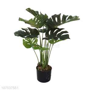 Best Sale Artificial Monstera Variegata Simulation Bonsai Plants