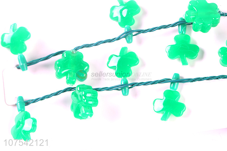 New Product Lucky Day Led Flashing Light Up Shamrock Necklace