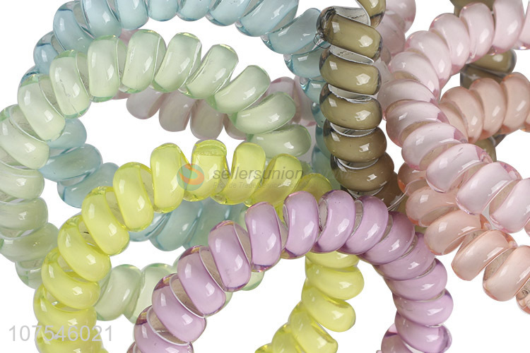 Latest Product Colorful Elastic Plastic Telephone Wire Hair Rings