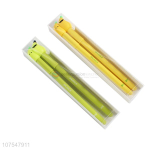 New design cartoon mango shaoe plastic gel ink pen school stationery