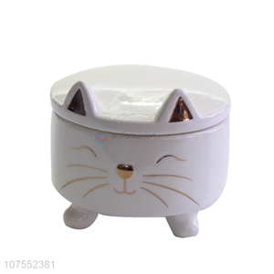 Reasonable Price Lovely Cat Design Ceramic Bowl With Lid