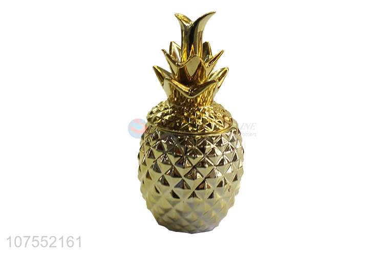 Cheap Price Home Decoration Ceramic Pineapple Shape Ornaments With Lid
