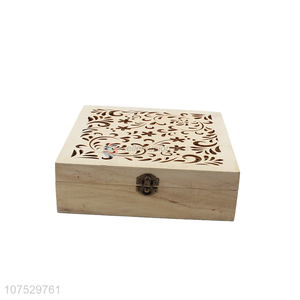 Good sale wooden carving craft box gift box with locking clasp