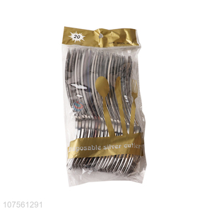 Good Quality 20 Pieces Silver Disposable Fork Set