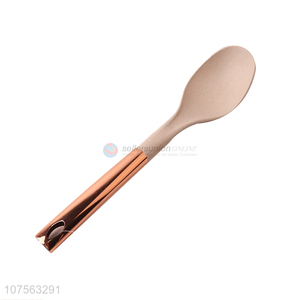 Contracted Design Rose Gold Stainless Steel Handle Straw Solid Spoon