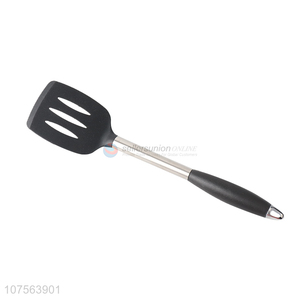 Best selling kitchenware silicone slotted shovel with stainless steel handle