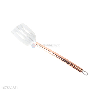 Good sale gold stainless steel handle marbling silicone slotted shovel for kitchen